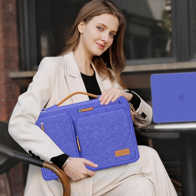 15.6 Inch Laptop Shoulder Bag 360 Protective Messenger 4 Zipper Pockets1