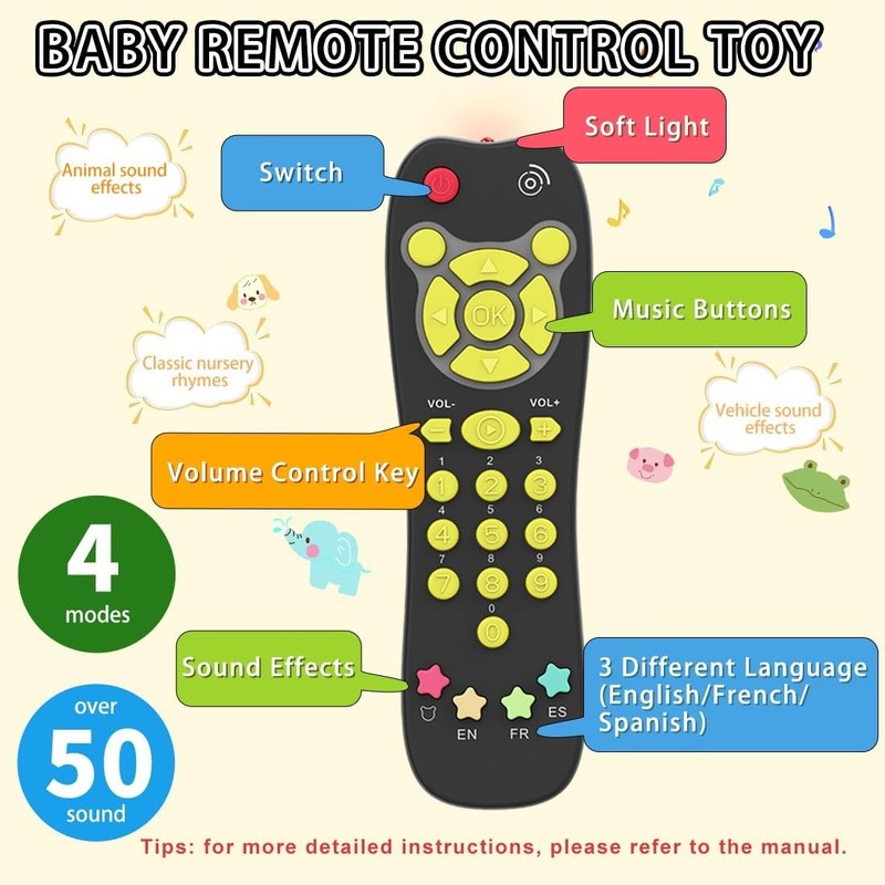 Baby Toy Car Keys & Remote Set – Musical Light Up Sensory Toy for Infants1