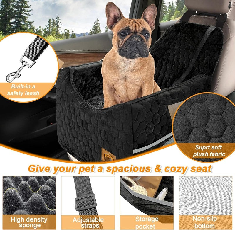 Dog Car Seat for Small/Medium Dogs up to 35lbs Memory Foam Washable Cover Black2