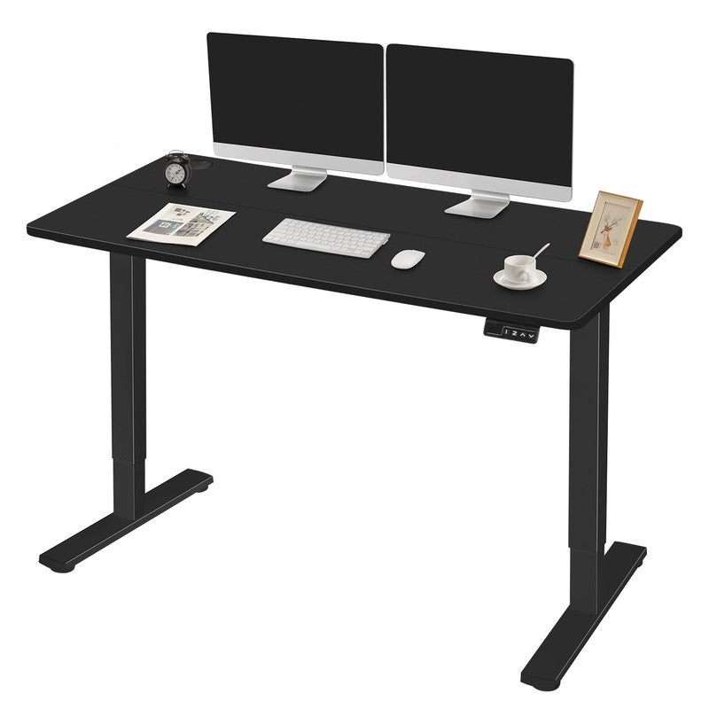 48"×24" Electric Height Adjustable Standing Desk T Shaped Metal Black6