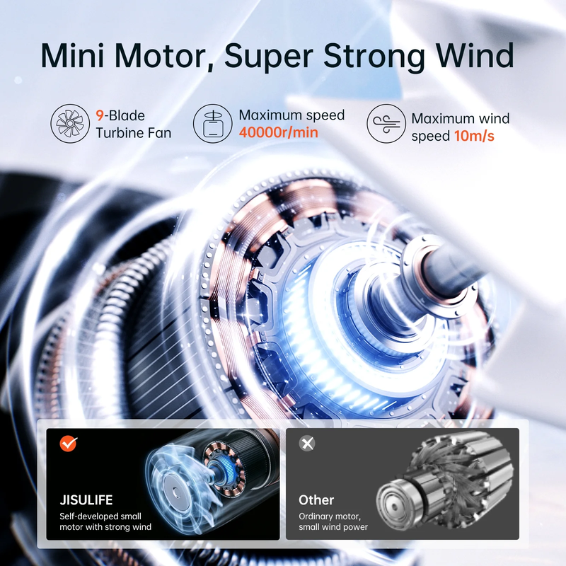 Portable Handheld Fan 5000mAh USB Rechargeable 5 Speed Mini Pocket Gray2