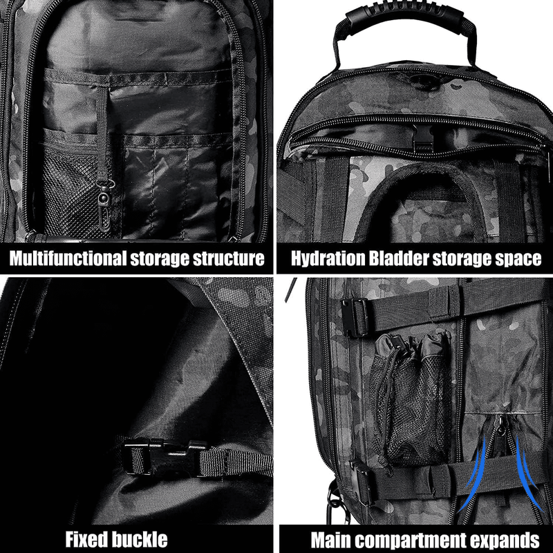 Expandable 40 64L Tactical Backpack 3 Day Assault Rucksack Water Resistant Digit6