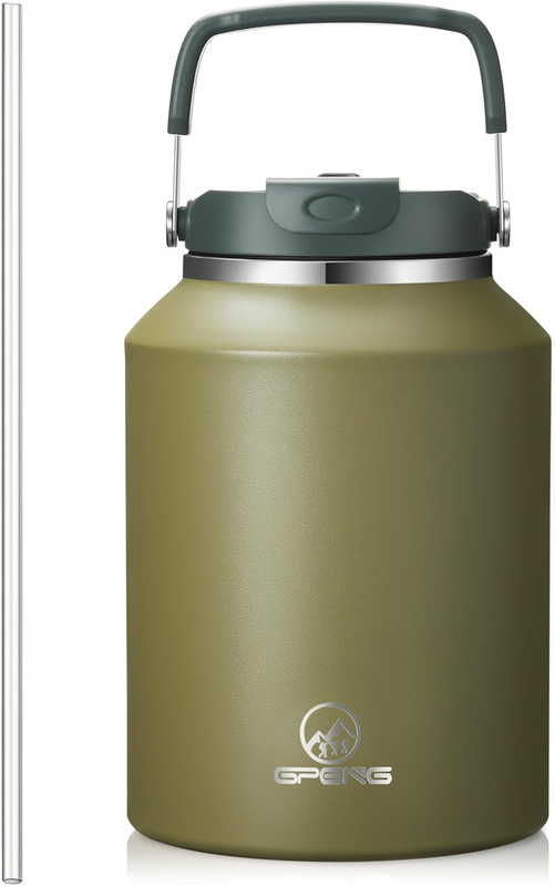 40oz Stainless Steel Tumbler with Handle Straw Lid Insulated Travel Mug 48H Temp6
