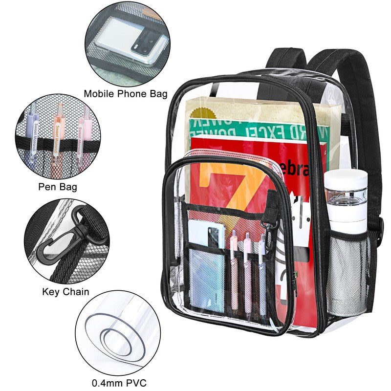 Heavy Duty Clear Backpacks Large Capacity Transparent Waterproof Backpacks for S5