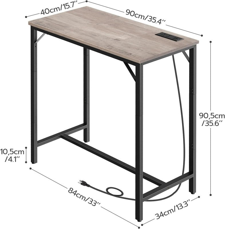 Bar Table with Charging Station High Top Counter Pub Table Greige2