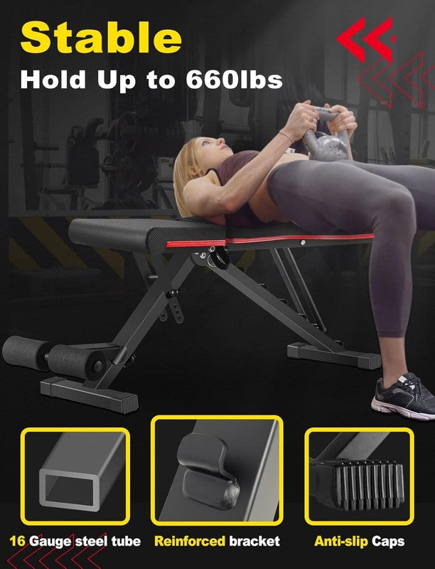 Adjustable Weight Bench Foldable Incline Decline Home Gym Workout Bench3