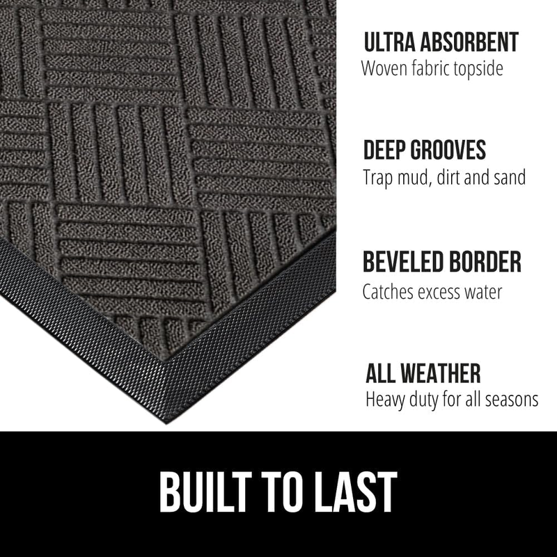 Weathermax All Season Waterproof Doormat 17x29 Gray Indoor Outdoor Rubber1
