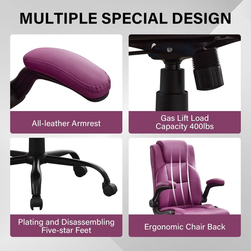 Leather Office Chair, Big and Tall Office Chair 400LBS Wide Seat Ergonomic Compu6