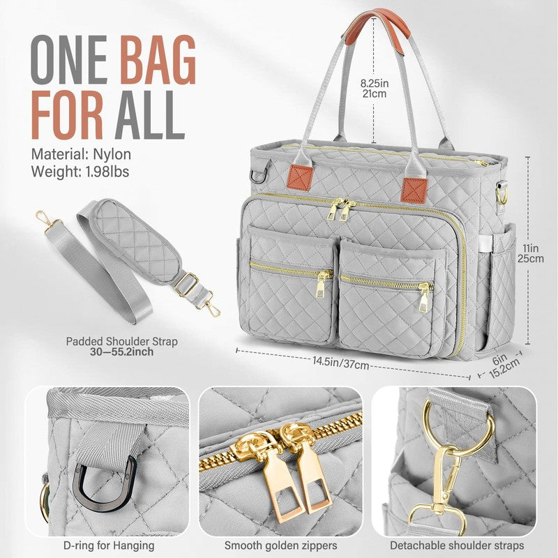 Large Capacity Womens Work Bag Multi-Functional Teacher Tote Bag with Laptop Com5