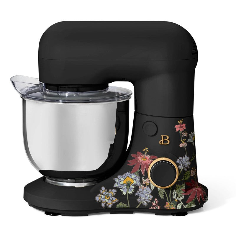 3.5 Qt Stand Mixer Wildflower Black Sesame w/ Flat Beater Dough Hook & Whisk0