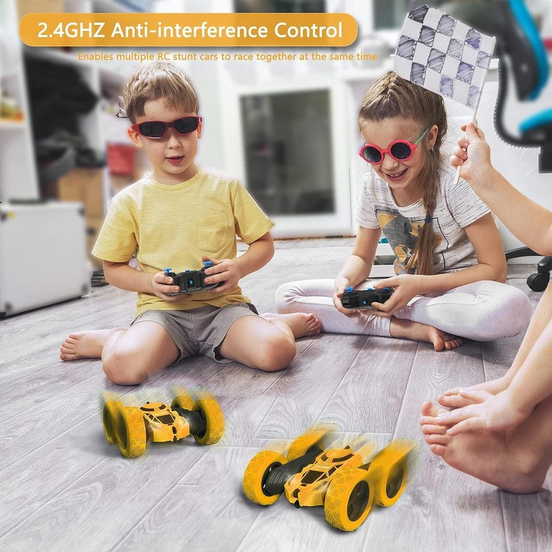 Remote Control Stunt Car for Kids, 360° Rotating Double-Sided RC Toy Vehicle wit4