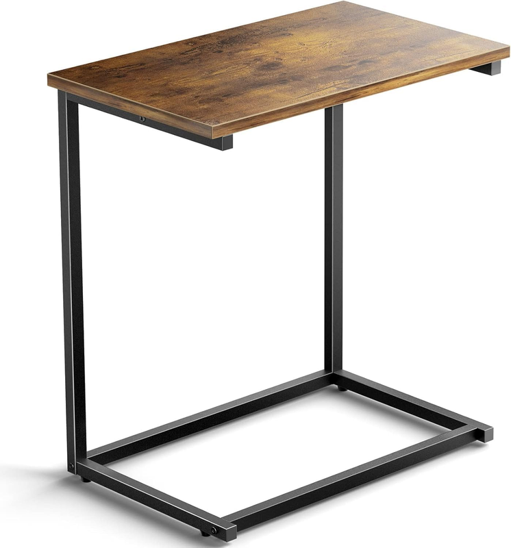 C Shaped End Table 27" High, Sofa Side Table for Couch, Slide Under Design8