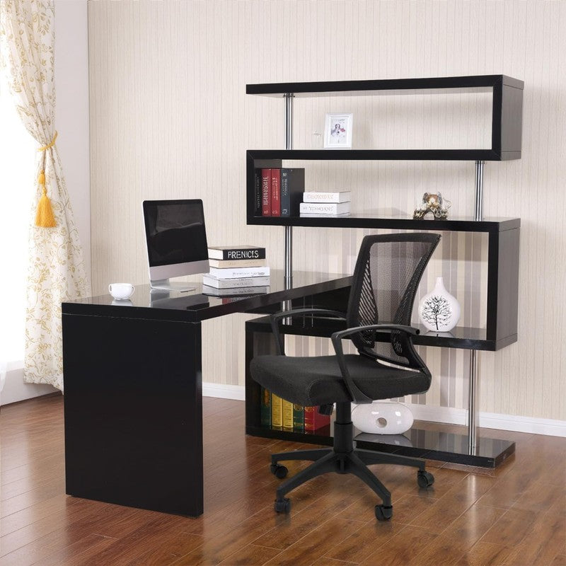 Ergonomic Mesh Office Chair with Lumbar Support and Armrests   Black7