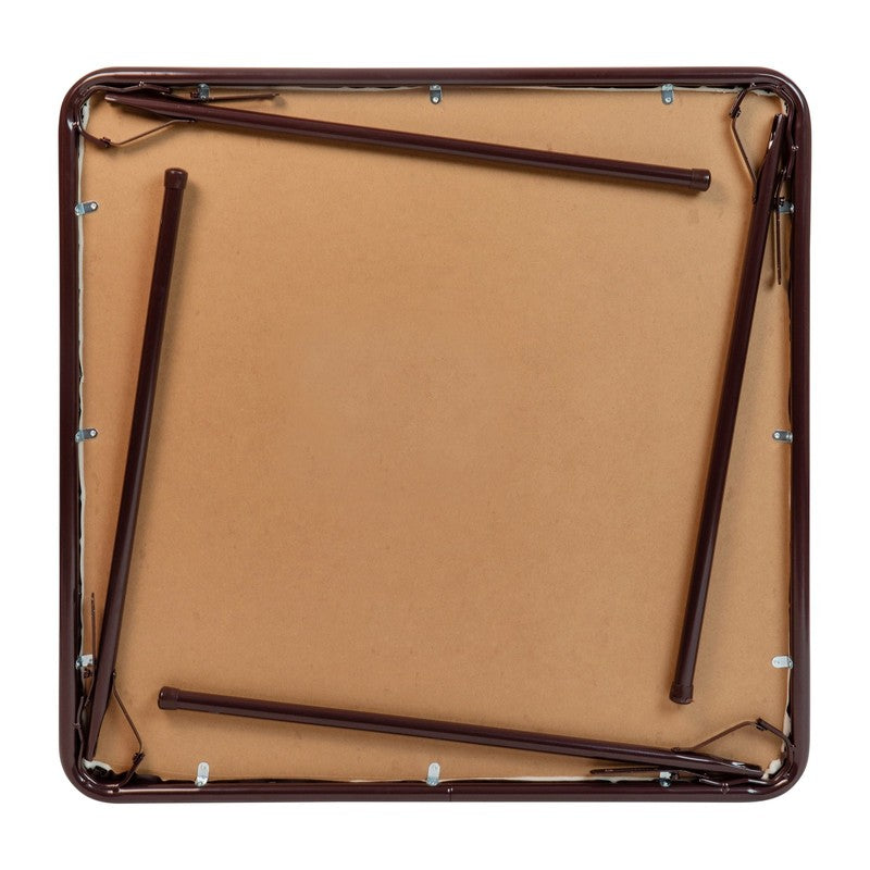 Vinyl Covered Padded Folding Card Table for Game Rooms and Banquets, Brown8