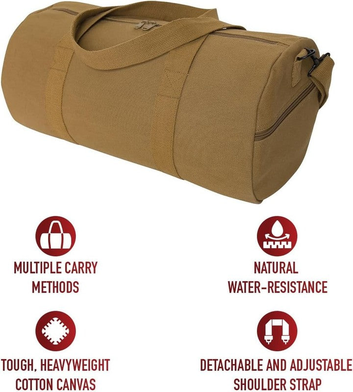 Heavy-Duty Canvas Shoulder Duffle Bag - Rugged Travel Gym Gear Equipment Bag7