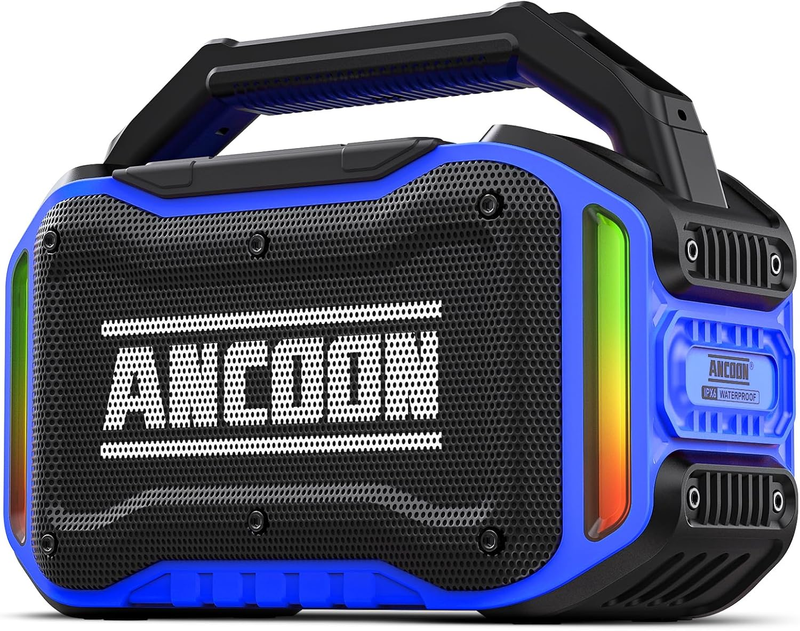 80W Bluetooth Speaker, Loud Bass, IPX6 Waterproof, 20H Playtime, TWS, Blue9