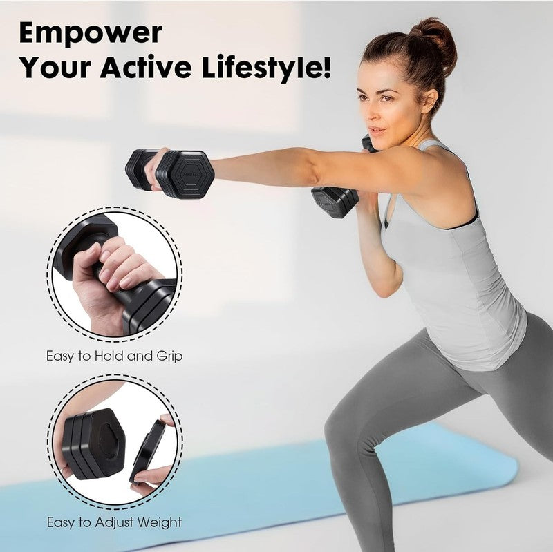 4-in-1 Adjustable Dumbbells Set 2-5lb TPU Handle Home Gym Women Fitness Black2