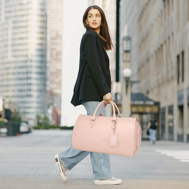 Women 2in1 Garment Duffle Bag Pink Hanging Suit Travel Carry On5