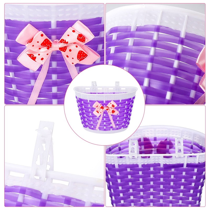 5Pcs Girl'S Bicycle Basket Streamers Set, Kid'S Bicycle Basket, Bike Bell and St5