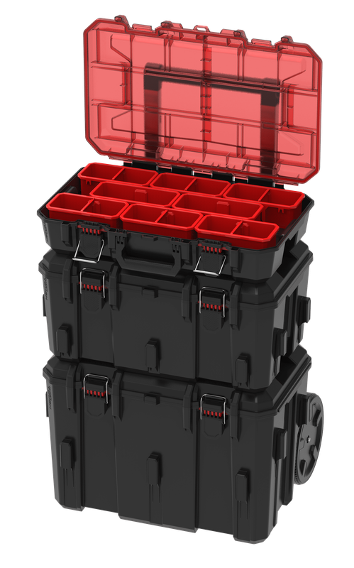 Hyper Stack Heavy Duty 3 Piece Modular Rolling Toolbox System, Black8