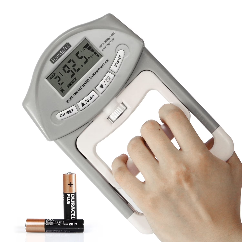 Digital Hand Grip Strength Tester Dynamometer LCD Meter 198lb Gray11