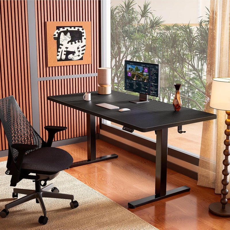 40x24 Sit Stand Desk Electric Height Adjustable Office Desk Black1