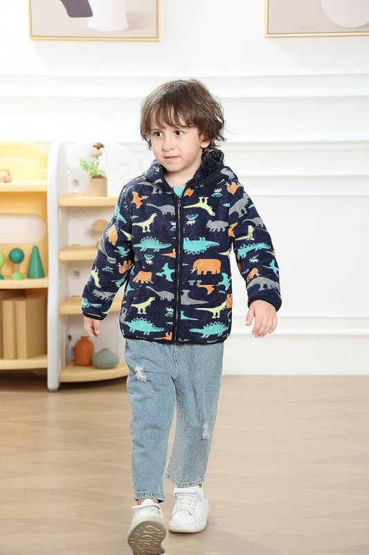 Toddler Fleece Jacket Hooded Zipper Warm Outerwear for Boys & Girls 1 6Y Sizes1