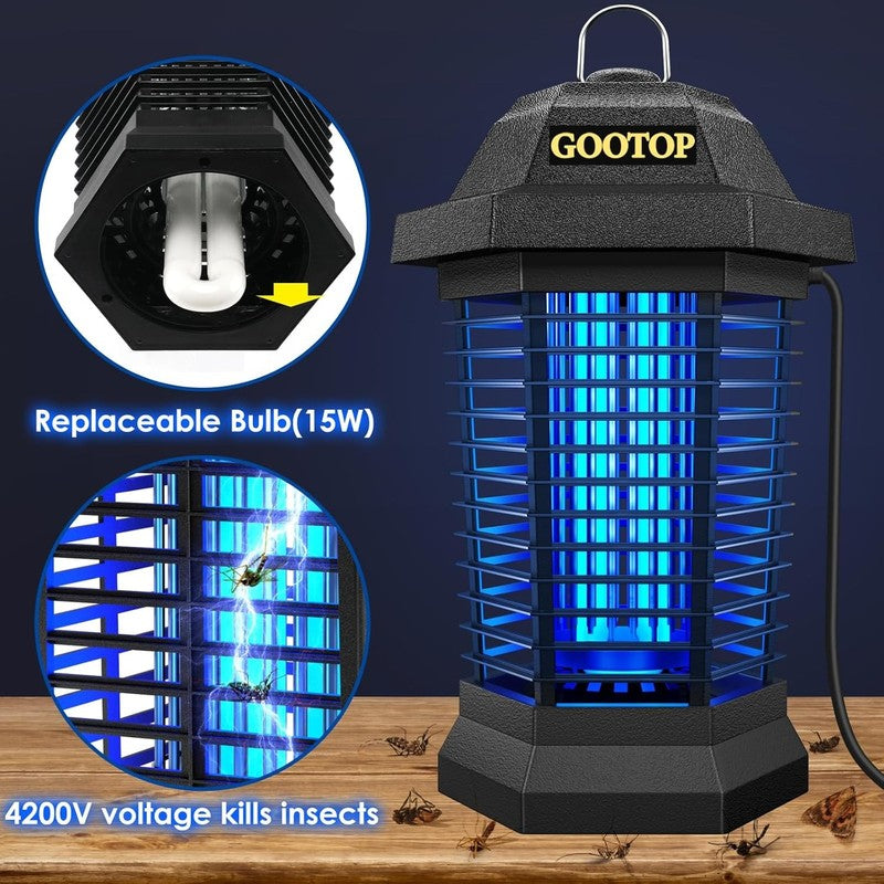 Outdoor Bug Zapper   Powerful Mosquito & Fly Killer, 4200V Electric Trap2
