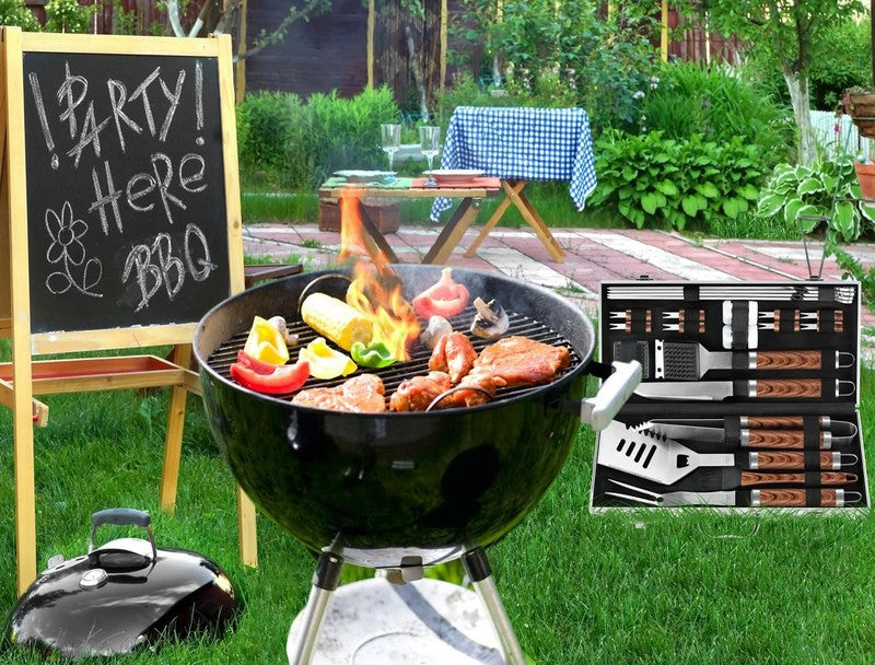 22PCS BBQ Grill Tools Set Stainless Steel with Case Gift for Men8