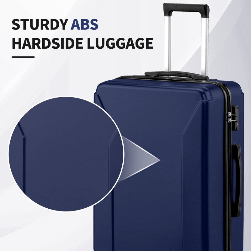3-Piece Luggage Set with 8 Packing Cubes, Hard Shell Suitcases with Spinner Whee8
