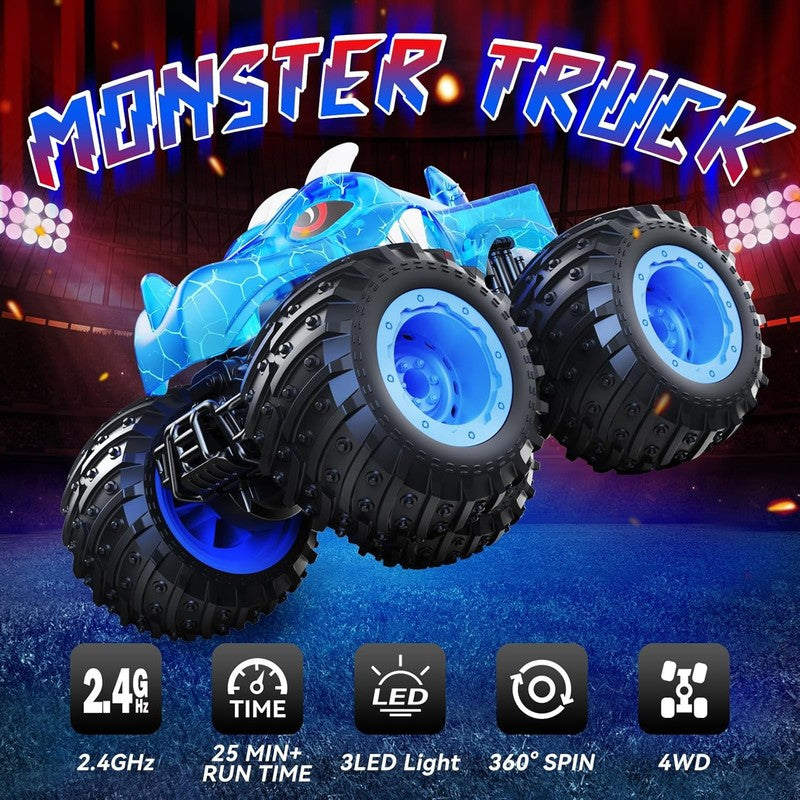 Remote Control Car, 2.4Ghz Monster Trucks Toys with Light Spray, Birthday Gift f1