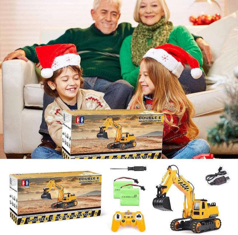 Remote Control Excavator Toy 2 Batteries RC Construction Sandbox Digger 3 14 Yrs7