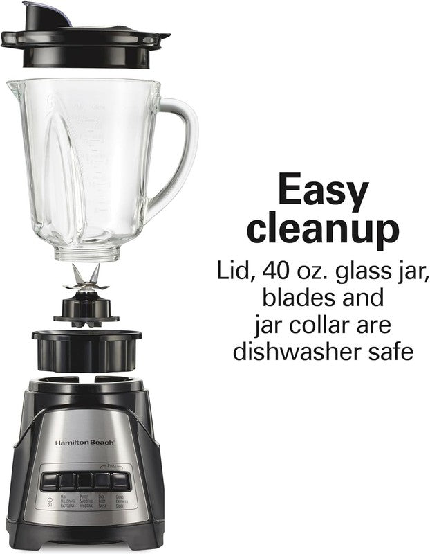Blender with 40 Oz Glass Jar, 12 Functions, Smoothies & Ice Crush – Black4