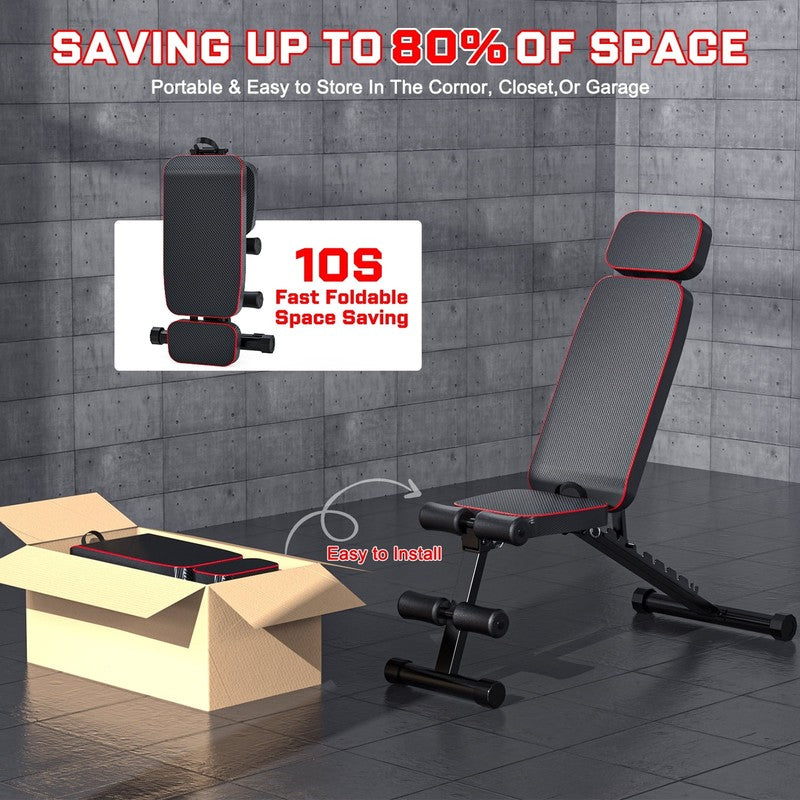 Adjustable Weight Bench 800LB Foldable Olympic Bench Press Home Gym2