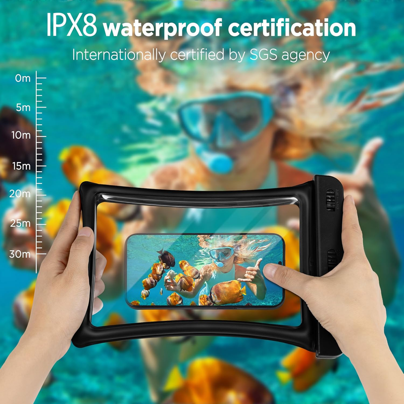 Floatable Phone Pouch 2 Pack Waterproof IPX8 Travel Beach Bag4