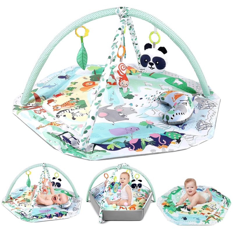 4 in 1 Baby Activity Play Mat w/ 6 Toys Ball Pit 18 Balls10