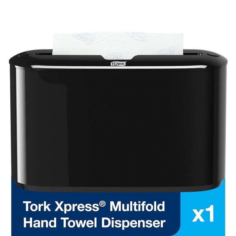 Xpress Paper Towel Dispenser Black Single Dispensing H2 Refills Space Saving2