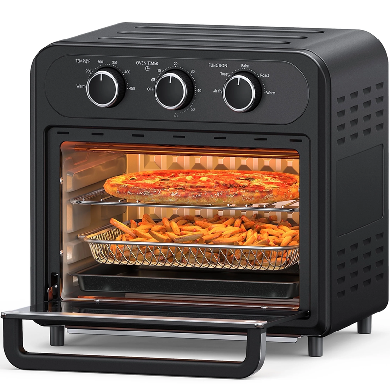 1700W Air Fryer 14.8QT 5 in 1 Toaster Oven Oil Less Stainless Black9