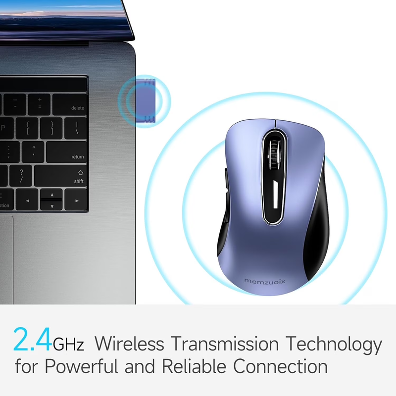 2.4G Wireless Mouse 1400 DPI 5 Button USB Receiver for PC Laptop Navy Blue1