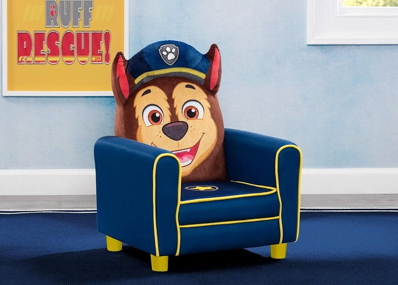 Figural Upholstered Kids Chair, Nick Jr. PAW Chase,Wood, Blue1
