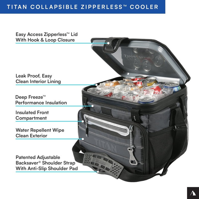 40 Can 27 Quart Collapsible Zipperless Soft Cooler Basalt Gr3