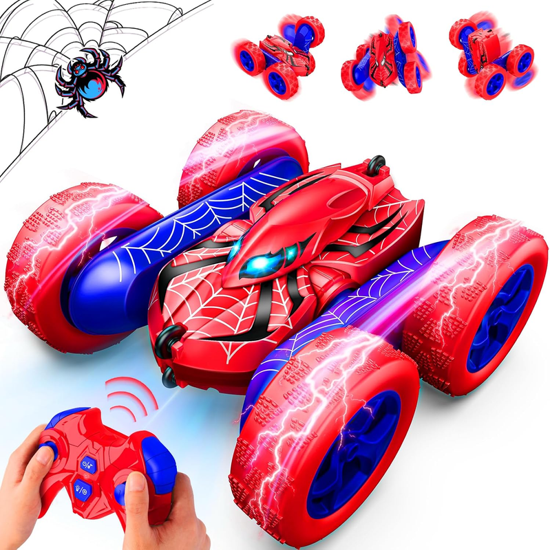 Spider RC Cars Remote Control Car, Double Sided 360°Flip 4WD Rechargeable RC Dri0