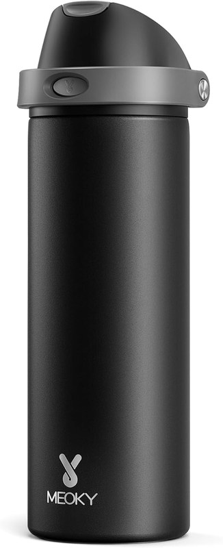 24oz Stainless Steel Water Bottle 2-in-1 Straw Spout Lid Leakproof Gym9