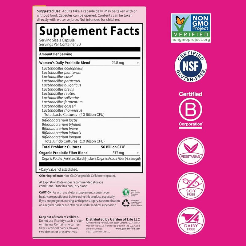 Women's Daily Probiotics - 50 Billion CFU for Digestive & Immune Health4