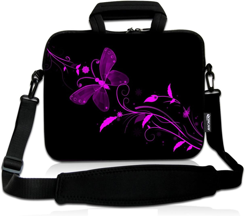 14–15.6 Inch Laptop Sleeve Bag Butterfly Neoprene Carry Case with Handle Pocket9