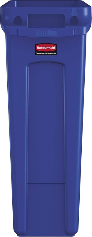 Slim Jim 23 Gal Blue Recycling Bin with Venting Channels – Plastic1