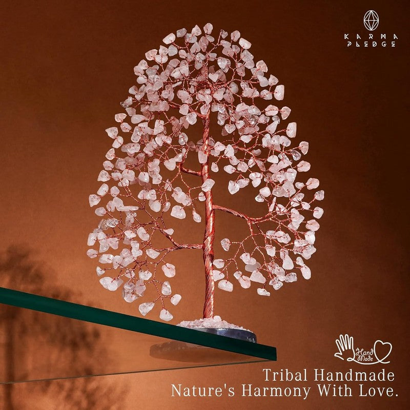 Rose Quartz Chakra Crystal Tree Feng Shui Decor Positive Energy Good Luck Gift5