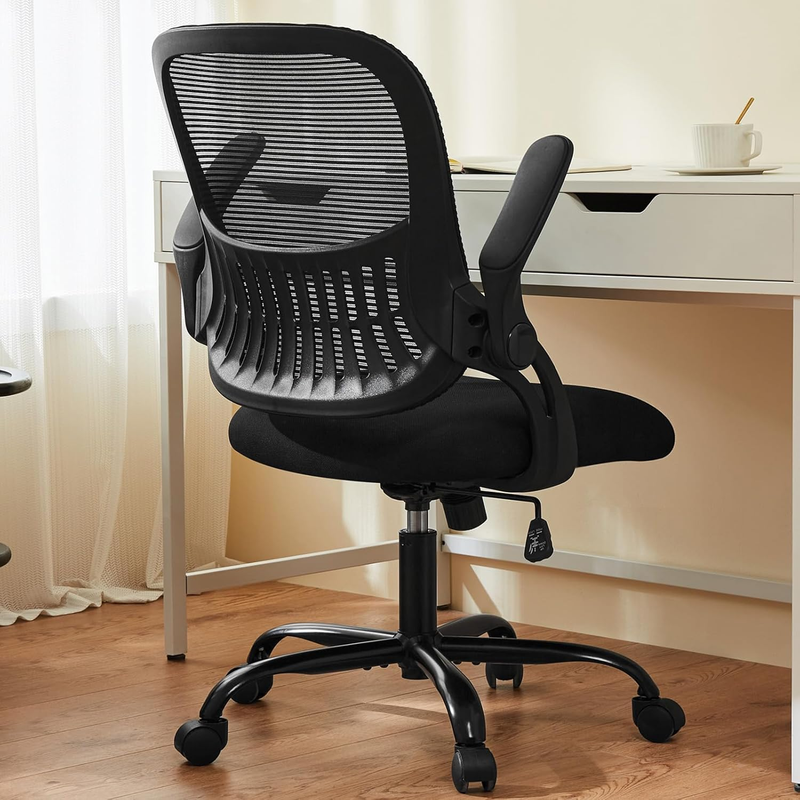 Ergonomic Mesh Office Chair with Lumbar Support and Flip Up Arms, Black9