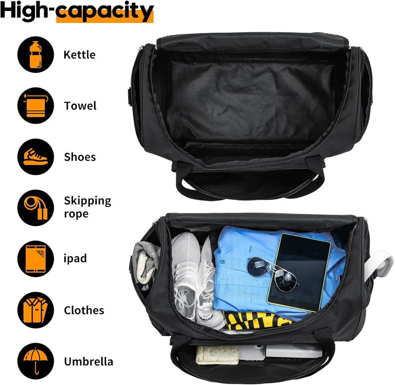 50L Gym Bag for Men Large Duffle Bag Travel Workout Fitness Sports Black2