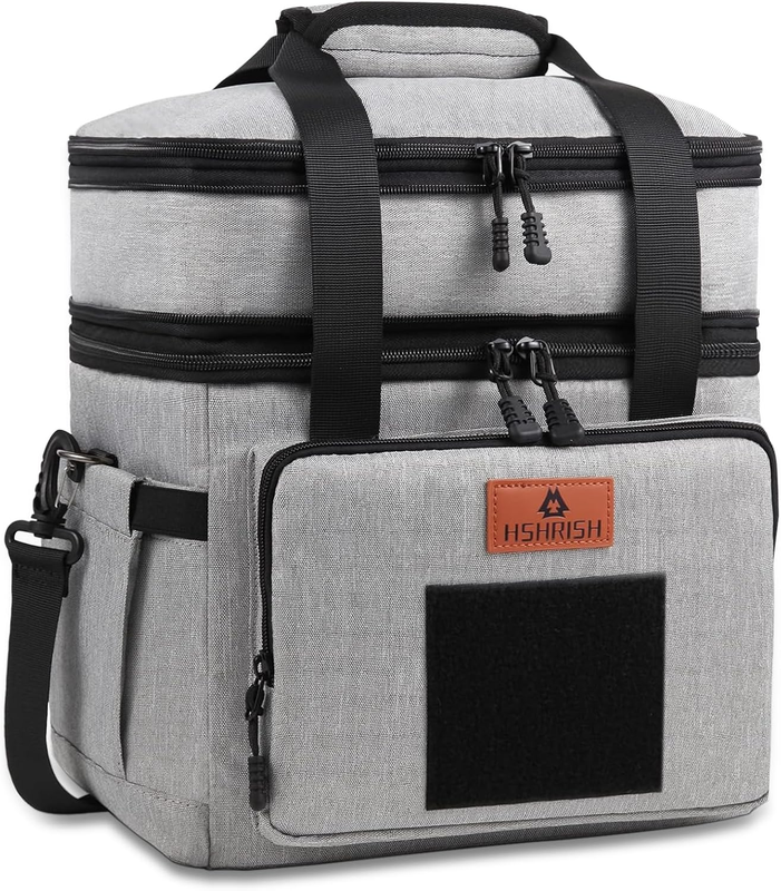 Double Deck Insulated Tactical Lunch Bag 15L Grey Adults7